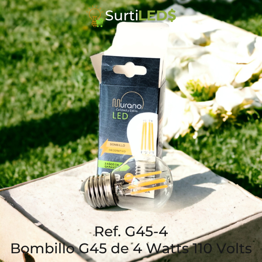 Bombillo LED Globo G45 E27 4W Luz Cálida 2700K – Ref G45-4 - Imagen 2
