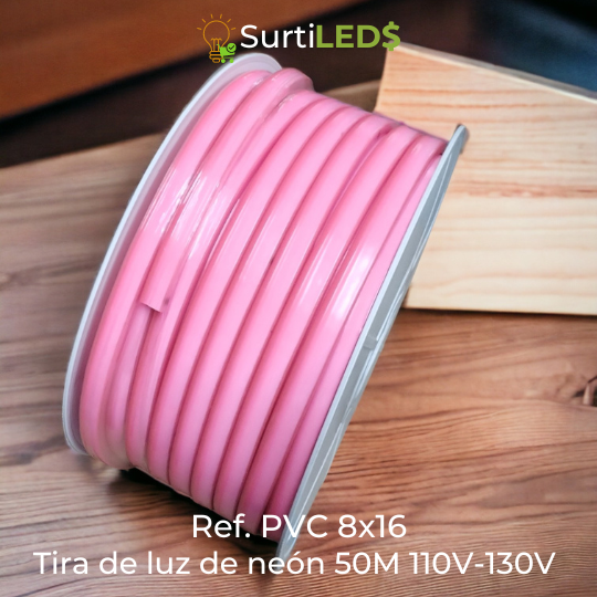 Rollo de Cinta LED Neón 50 Metros 110-130V – Ref PVC816 Varios Colores - Imagen 3