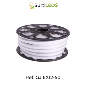 Rollo de Cinta LED Neón 50 Metros 12V Flexible Decorativa Varios colores– Ref GJ 6X12-50