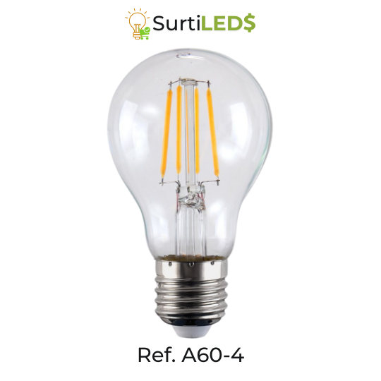 Bombillo LED A60 E27 4W Luz Cálida 2700K – Ref A60-4