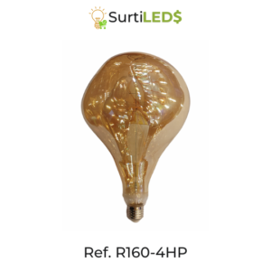 Bombillo Decorativo LED Vintage R160 E27 4W Ámbar – Ref R160-4HP