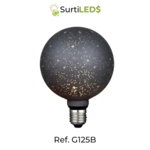 Bombillo LED Decorativo Globo Negro 6W 1800K Diferentes diseños– Ref G125B