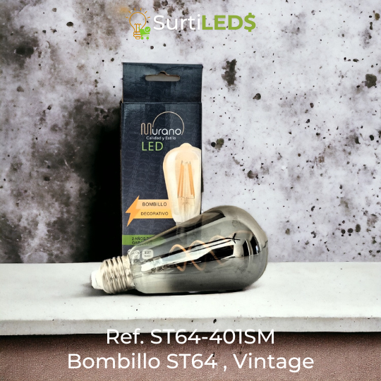 Bombillo LED Vintage ST64 E27 4W Ahumado – Ref ST64-401SM - Imagen 4