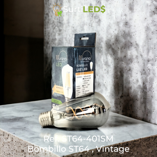 Bombillo LED Vintage ST64 E27 4W Ahumado – Ref ST64-401SM - Imagen 3