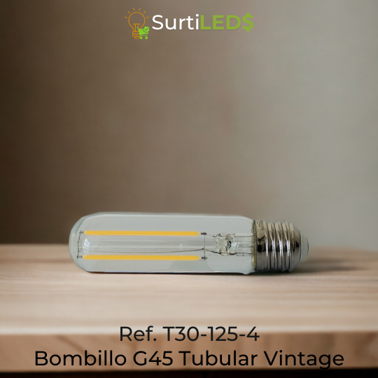 Bombillo LED Tubular T30 E27 4W Luz Cálida 2700K – Ref T30-125-4 - Imagen 2
