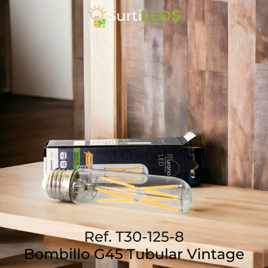 Bombillo LED Tubular T30 E27 8W Luz Cálida 2700K – Ref T30-125-8 - Imagen 3