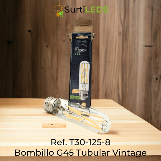 Bombillo LED Tubular T30 E27 8W Luz Cálida 2700K – Ref T30-125-8 - Imagen 4