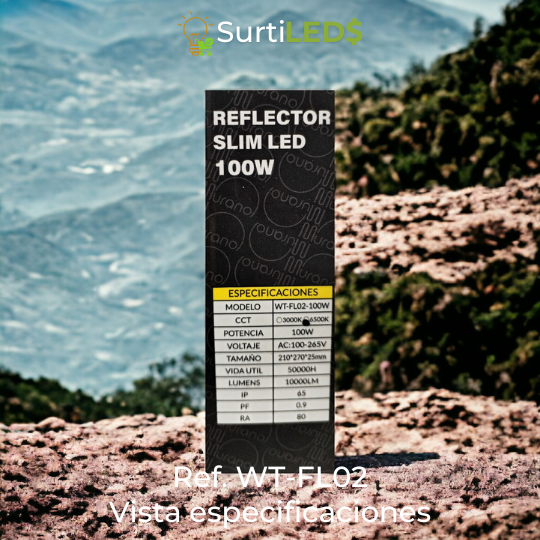 Reflector LED Slim De Lentes Luz Blanca 6500K Exterior - Diferentes Watts– Ref WT-FL02 - Imagen 15