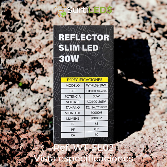 Reflector LED Slim De Lentes Luz Blanca 6500K Exterior - Diferentes Watts– Ref WT-FL02 - Imagen 6