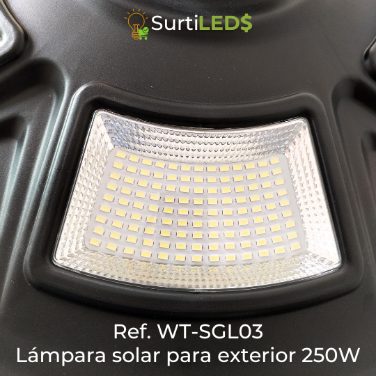 Lámpara Solar LED Exterior 250W Luz Blanca 6500K – Ref WT-SGL03 - Imagen 2