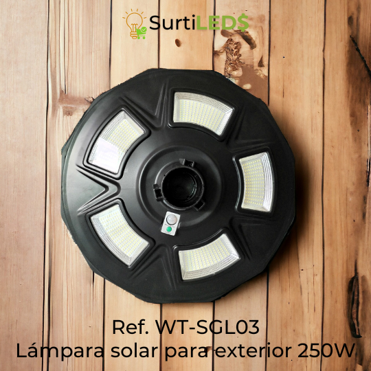 Lámpara Solar LED Exterior 250W Luz Blanca 6500K – Ref WT-SGL03 - Imagen 7