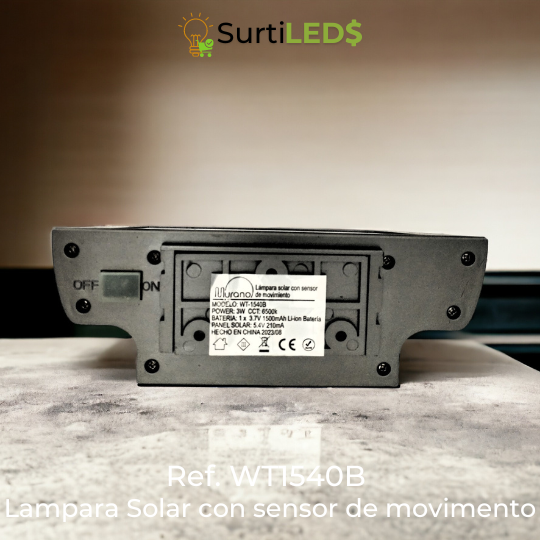 Lámpara Solar LED con Sensor de Movimiento Exterior – Ref WT1540B - Imagen 6