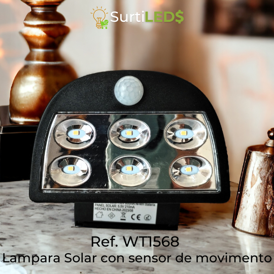Lámpara Solar LED con Sensor de Movimiento Exterior – Ref WT1568 - Imagen 3