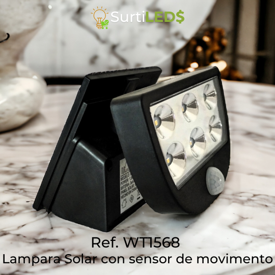 Lámpara Solar LED con Sensor de Movimiento Exterior – Ref WT1568 - Imagen 2