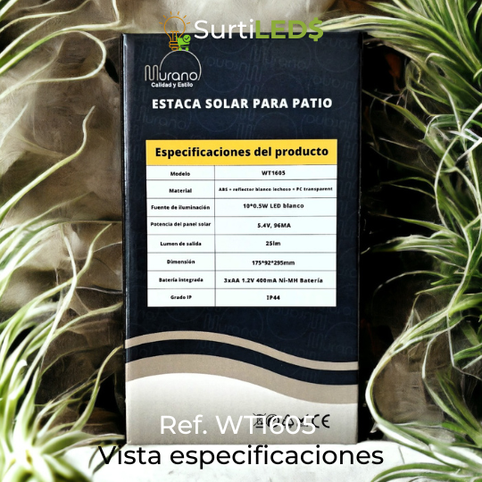 Estaca Solar LED para Jardín o Patio – Ref WT1605 - Imagen 8